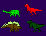 Disegno Dinosauri di terra  pitturato su andrea rullino