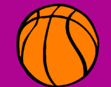 Disegno Pallone da pallacanestro pitturato su denise 