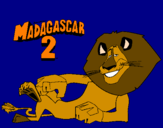 Disegno Madagascar 2 Alex pitturato su marty
