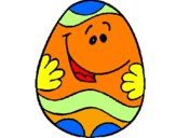 Disegno Uovo di Pasqua felice pitturato su gechi