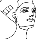 Disegno Busto di Nefertiti  pitturato su susy