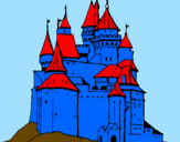 Disegno Castello medievale  pitturato su giovanni maria zonzini