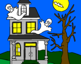 Disegno Casa del terrore pitturato su la famiglia di giuseppe