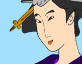Disegno Geisha pitturato su ZAHRA