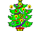 Disegno Albero di Natale con le candeline pitturato su luigi cozzella