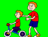 Disegno Triciclo pitturato su i bambini