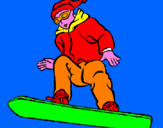 Disegno Snowboard pitturato su pietro  barone