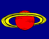 Disegno Saturno pitturato su lorenzo