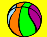 Disegno Pallone da pallacanestro pitturato su macchia
