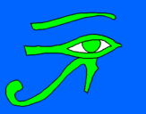 Disegno Occhio di Horus  pitturato su Francesca