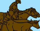 Disegno Cowboy e mucca  pitturato su rrrttttetttteee