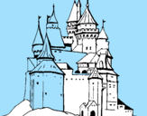 Disegno Castello medievale  pitturato su gabriele