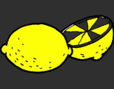 Disegno limone  pitturato su pilli