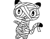 Disegno Mummia gatto scaraboechio pitturato su gege