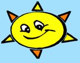 Disegno Sole sorridente  pitturato su Naty