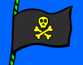 Disegno Bandiera dei pirati pitturato su emanuele
