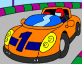 Disegno Auto da corsa pitturato su Martina