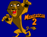Disegno Madagascar 2 Alex pitturato su marty