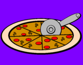 Disegno Pizza pitturato su ileana