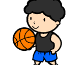 Disegno Giocatore di pallacanestro  pitturato su ROSARIA