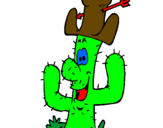 Disegno Cactus con il cappello  pitturato su samuele