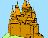 Disegno Castello medievale  pitturato su laura
