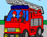 Disegno Camion dei Pompieri  pitturato su Riccardo Bergantin