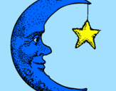 Disegno Luna e stelle  pitturato su emanuela