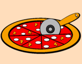 Disegno Pizza pitturato su DANIELE
