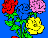 Disegno Mazzo di rose  pitturato su Davide