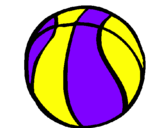 Disegno Pallone da pallacanestro pitturato su pallaBasket