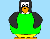 Disegno Pinguino pitturato su DAVIDE