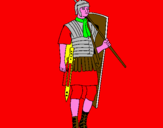 Disegno Soldato romano  pitturato su adri primo