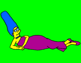 Disegno Marge pitturato su Iris