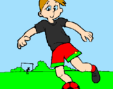 Disegno Giocare a calcio pitturato su Tognetto Moreno