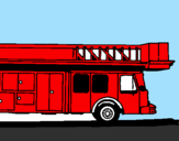 Disegno Camion dei pompieri con la scala pitturato su jacopo