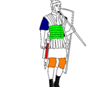 Disegno Soldato romano  pitturato su gioele