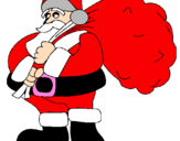 Disegno Babbo Natale e il suo sacco di regali pitturato su harley