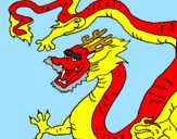 Disegno Drago cinese pitturato su vittorio