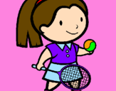 Disegno Ragazza che gioca a tennis  pitturato su miss noemi