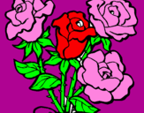 Disegno Mazzo di rose  pitturato su alexa