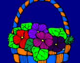 Disegno Paniere di fiori 6 pitturato su eleonora