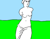 Disegno Venere di Milo pitturato su piero   