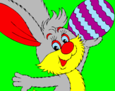 Disegno Coniglio e uovo di Pasqua II pitturato su gloria