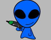 Disegno Alieno II pitturato su CARLOS