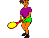 Disegno Ragazza che gioca a tennis  pitturato su alice  e  marko   albana