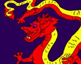 Disegno Drago cinese pitturato su gaia