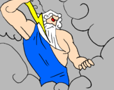 Disegno Zeus pitturato su il  fire