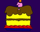Disegno Torta di compleanno  pitturato su Alessia
