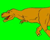 Disegno Tyrannosaurus Rex  pitturato su leonardo